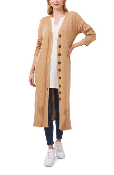 Vince Camuto Long Cardigan In Latte Heather
