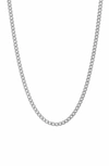 DEGS & SAL STERLING SILVER CUBAN CHAIN NECKLACE,PCL1362OX-24