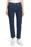 Re/done Originals High Waist Stovepipe Jeans In Dark Rinse