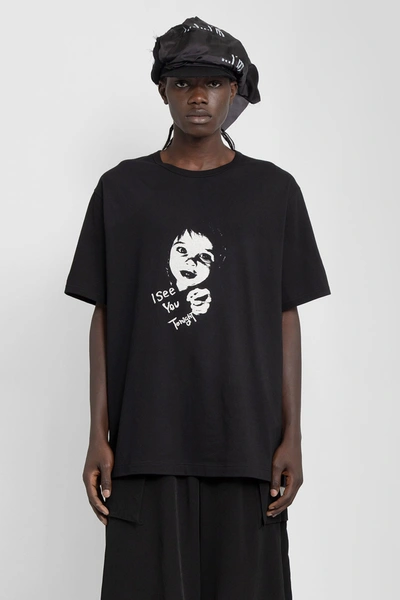 Yohji Yamamoto Graphic-print Short-sleeved T-shirt In Black