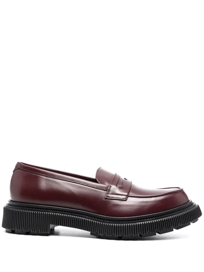 Adieu Penny-slot Leather Loafers In Rot