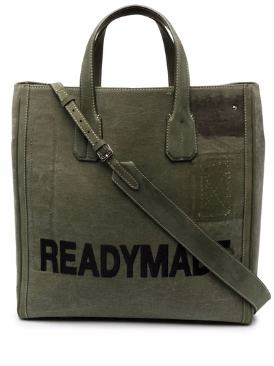 Readymade Large Logo Tote Bag In Grün