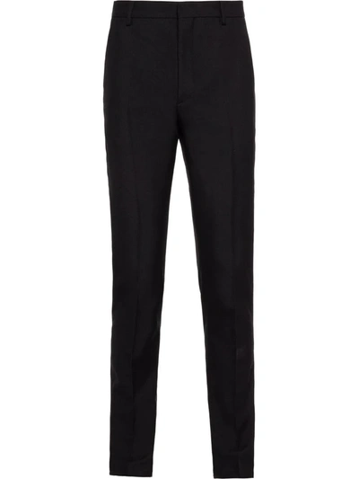 Prada Pressed-crease Tailored Trousers In Black