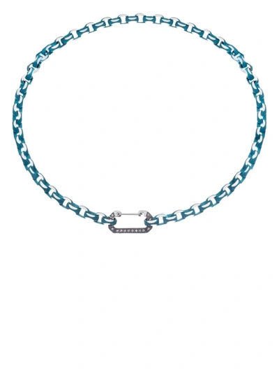 Eéra 18kt White Gold Lucky Diamond Choker In Blau