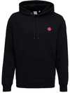 ASPESI BLACK COTTON HOODIE WITH PATCH