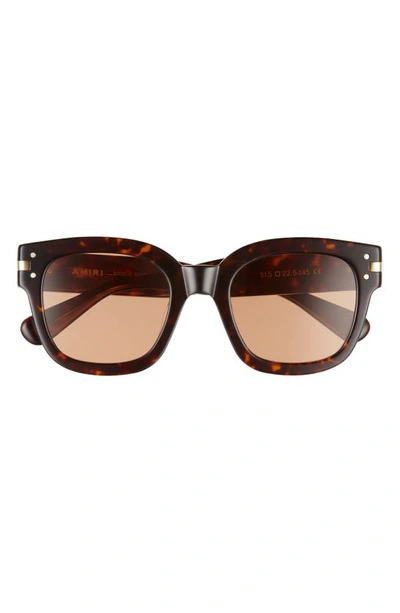Amiri Classic Square Logo Sunglasses Tortoise Brown With Gold Accent