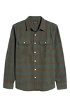 BRIXTON BOWERY CHECK FLANNEL BUTTON-UP SHIRT,01213 OCEAN