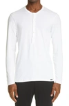 Tom Ford Slim-fit Ribbed Stretch Lyocell And Cotton-blend Henley T-shirt In White
