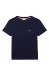 Lacoste Kids' Cotton T-shirt In Navy Blue