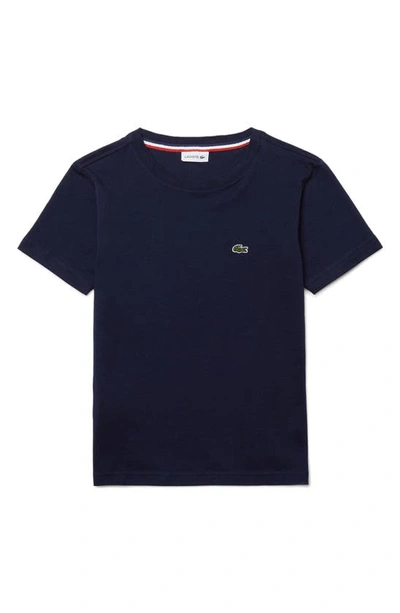 Lacoste Kids' Cotton T-shirt In Navy Blue