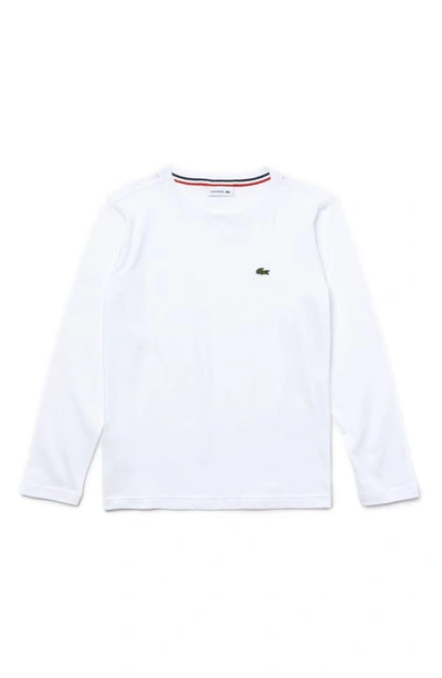 Lacoste Kids' Long Sleeve T-shirt In White