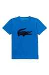 Lacoste Kids' Croc Graphic T-shirt In Ultramarine/ Navy