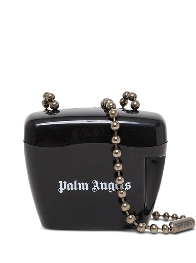 Palm Angels Mini Padlock Black Crossbody Bag With Logo Print