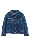 VERSACE KIDS' GRECA LOGO DENIM JACKET,10000081A00750