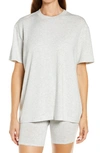 Skims Grey Boyfriend T-shirt In Light Heather Grey