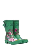 Joules Print Molly Welly Rain Boot In Green Florals
