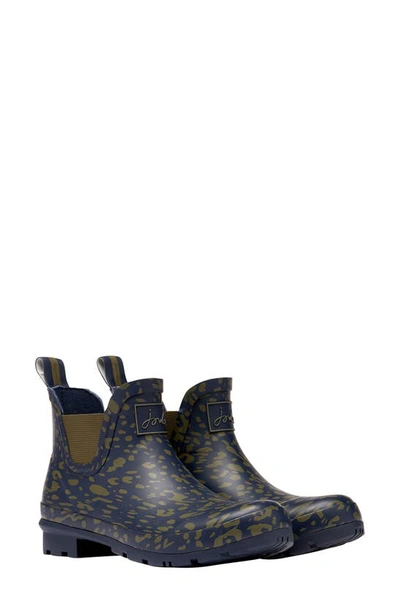 Joules Wellibob Short Rain Boot In Khaki Leopard