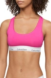 Calvin Klein Modern Cotton Collection Cotton Blend Racerback Bralette In Party Pink