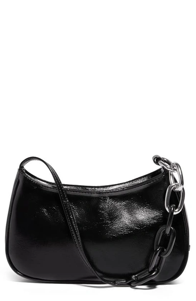 House Of Want Newbie Vegan Leather Shoulder Bag In Black Sheen