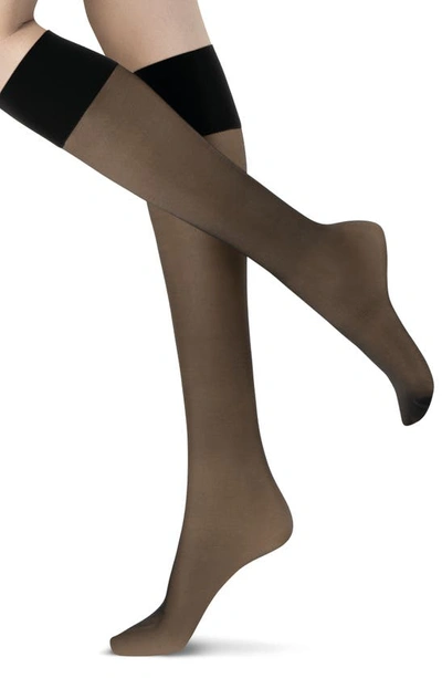 Oroblu 2-pack Compression Knee Highs In Black