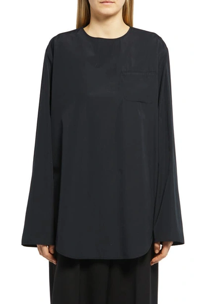 The Row Kona Long-sleeve Poplin Shirt In Black