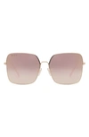 Diff Clara 59mm Gradient Square Sunglasses In Rose Gold/ Taupe