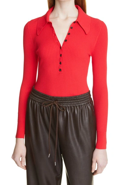 A.l.c Lance Ribbed Top In Lychee Red