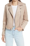 Bb Dakota By Steve Madden Jet Set Faux Suede Moto Jacket In Light Tan