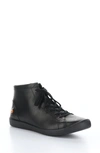 Softinos By Fly London Ibbi Lace-up Sneaker In Black Supple Leather