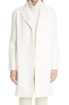 Max Mara Ginger Virgin Wool Coat In Bianco