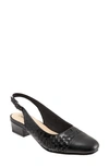 Trotters Dea Woven Slingback Pump In Black