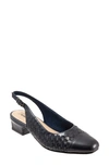 Trotters Dea Woven Slingback Pump In Navy