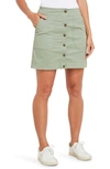 Vineyard Vines Front Button Utility Miniskirt In Sage Olive
