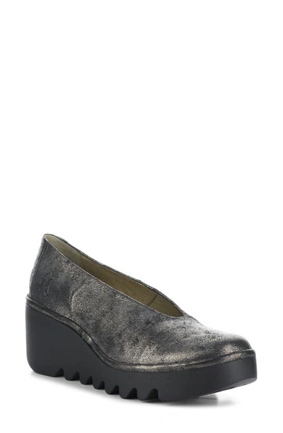 Fly London Beso Wedge Pump In 008 Graphite Cool