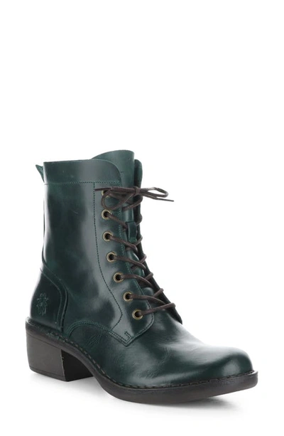 Fly London Milu Lace-up Leather Boot In 006 Petrol Rug
