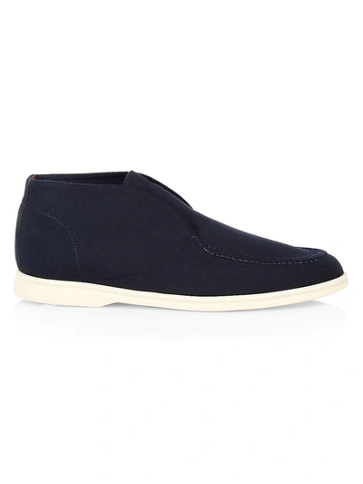 Loro Piana Open Walk Wish Wool Desert Boots In Blue