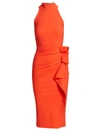 Chiara Boni La Petite Robe Halter Ruffle Midi Dress In Arancio