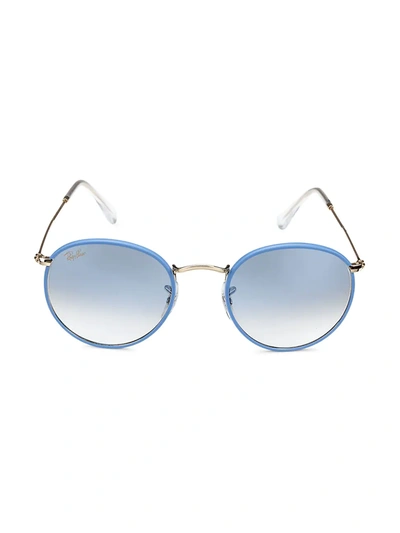 Ray Ban 50mm Round Sunglasses In Blue