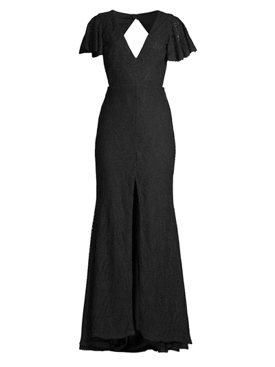 Fame And Partners Tarah Lace Maxi Dress In Black