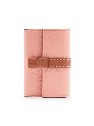 Loewe Small Trifold Flap Leather Wallet In Blossom/tan