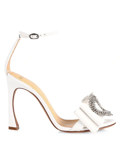 Alexandre Birman Maddie Leather Ankle Strap Sandals In White