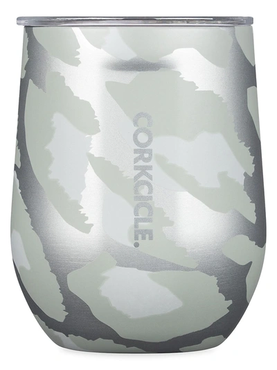 Corkcicle Stemless Logo-print Stainless-steel Wine Tumbler 355ml In Leopard