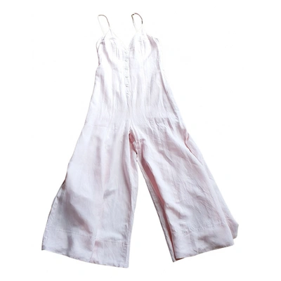 Pre-owned Shona Joy Linen Jumpsuit In Pink