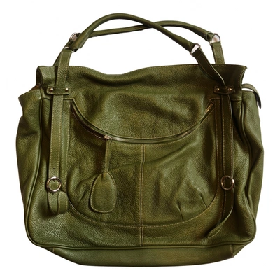 Pre-owned Furla Leather Handbag In Green