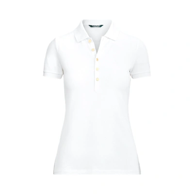 Lauren Petite Piqué Polo Shirt In White