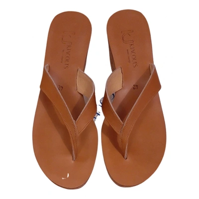 Pre-owned Kjacques Leather Sandals In Camel