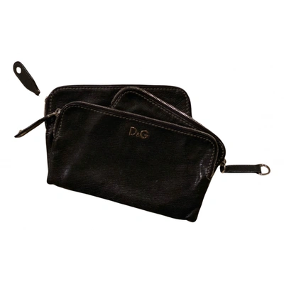 Pre-owned Dolce & Gabbana Leather Clutch Bag In Black