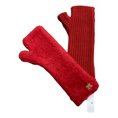 Pre-owned Max Mara Wool Long Gloves In Red