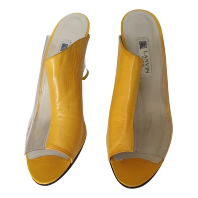 Pre-owned Lanvin Leather Sandals In Yellow