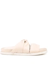 3.1 Phillip Lim Twist-detail Open-toe Slides In Cream